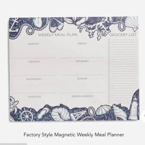 Vera Bradley Magnetic Weekly Meal Planner Shore Enough NWT